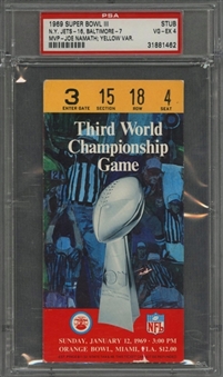Super Bowl III Ticket Stub (PSA/DNA VG-EX 4)